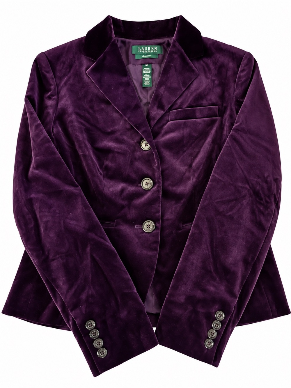 Lauren Ralph Lauren Deep Purple Velvet Blazer